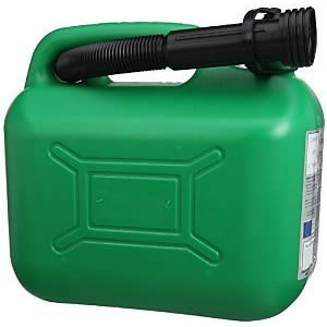 Green Plastic Petrol / Fuel Can Jerry 5L